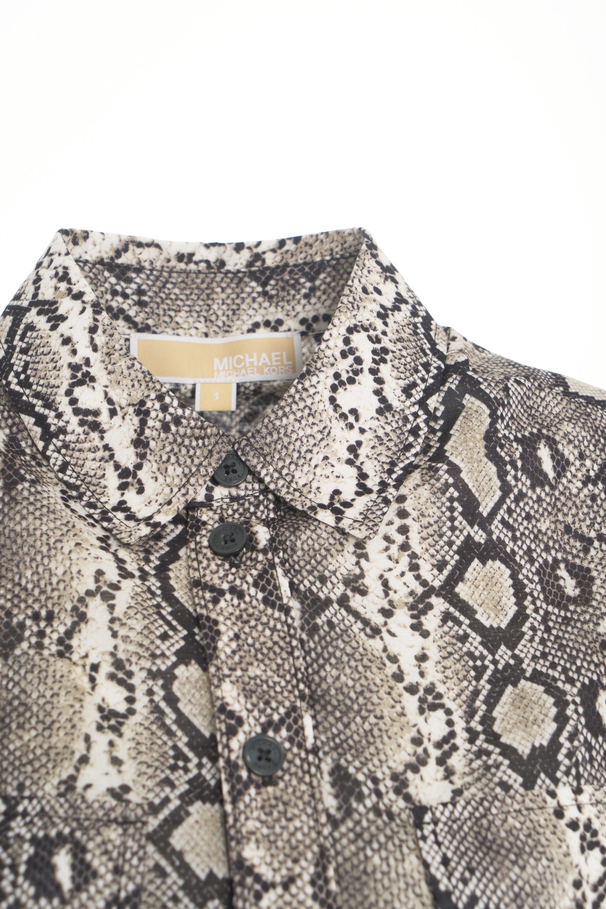MICHAEL KORS Animal Print Blouse with Classic Collar