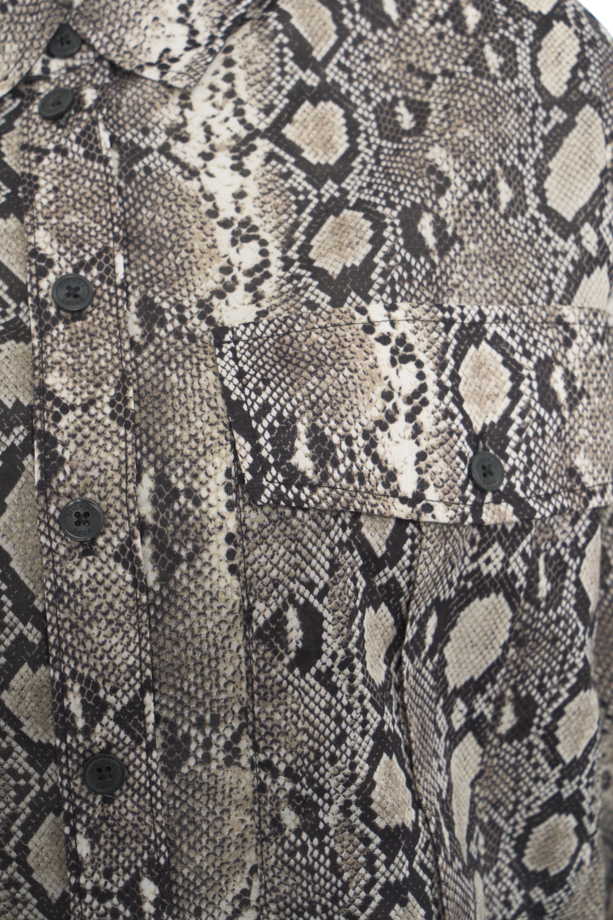 MICHAEL KORS Animal Print Blouse with Classic Collar