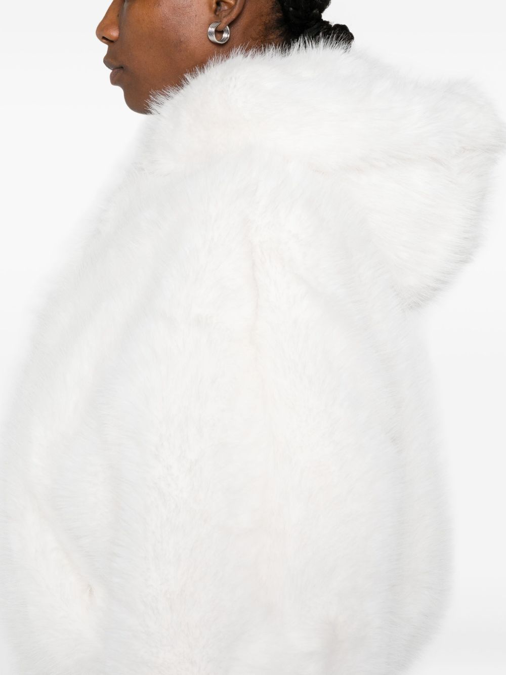 BB COUTURE Cropped Mink Ecofur Jacket with Hood for Women
