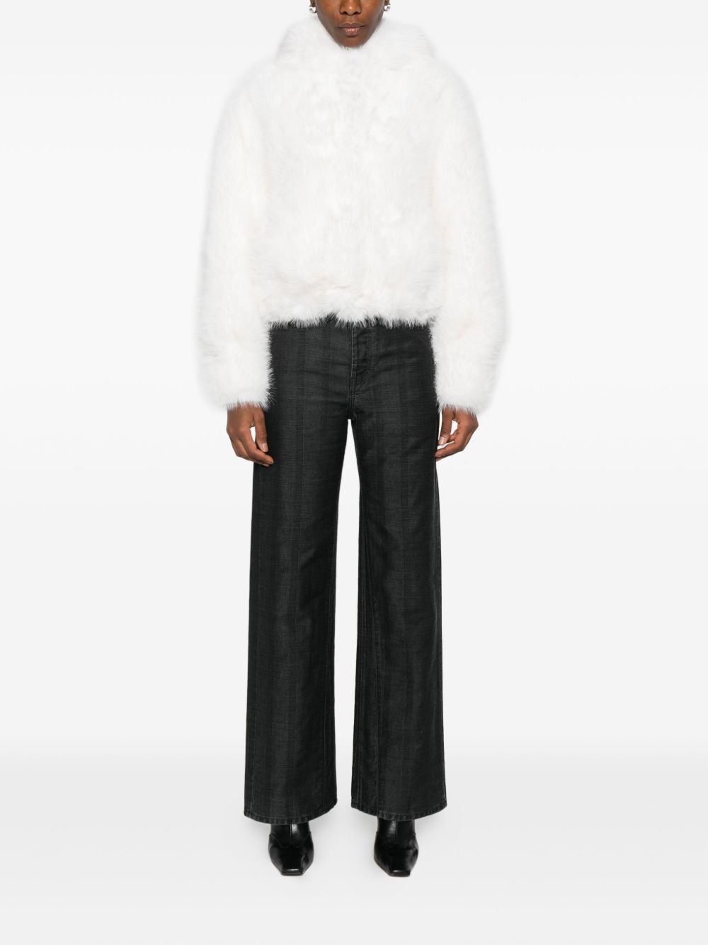 BB COUTURE Cropped Mink Ecofur Jacket with Hood for Women