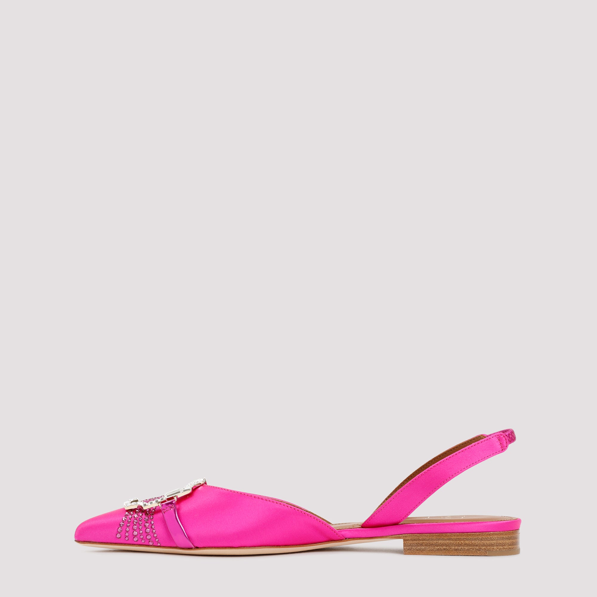 MALONE SOULIERS Misha Mini Satin Flats with Strass Detailing