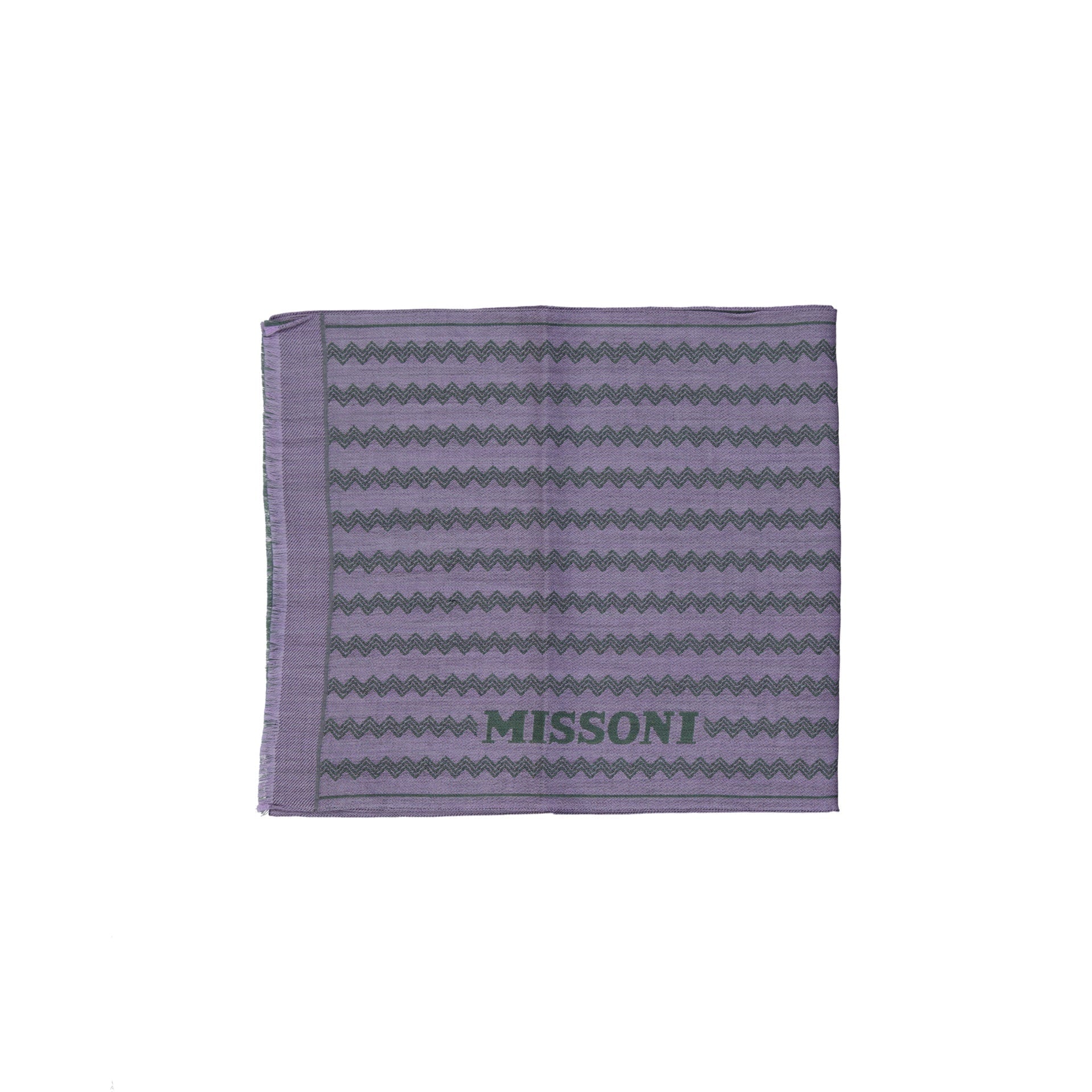 MISSONI Wool Scarf with Fringed Edges - 40 x 180 cm