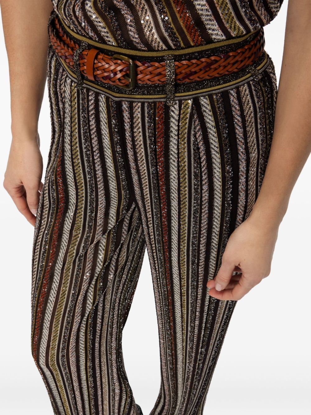 MISSONI Chic Straight Herringbone Trousers - Size 42 IT