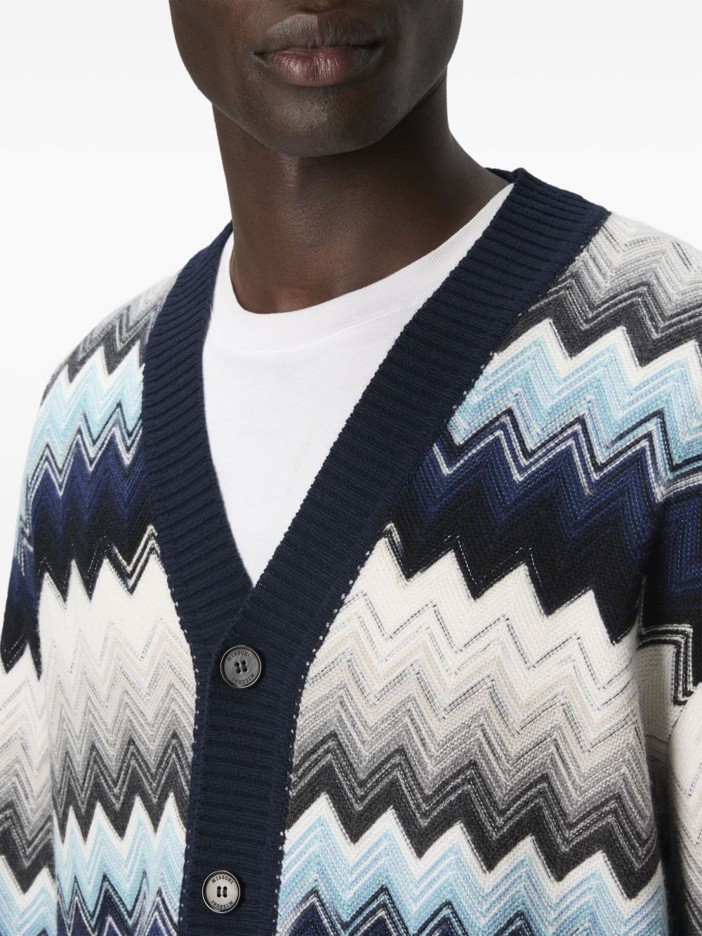 MISSONI Fitted V-Neck Cardigan for Men - FW25