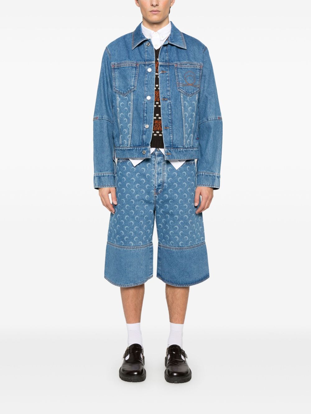 MARINE SERRE Denim Jacket with Classic Front Button Fastening for Men