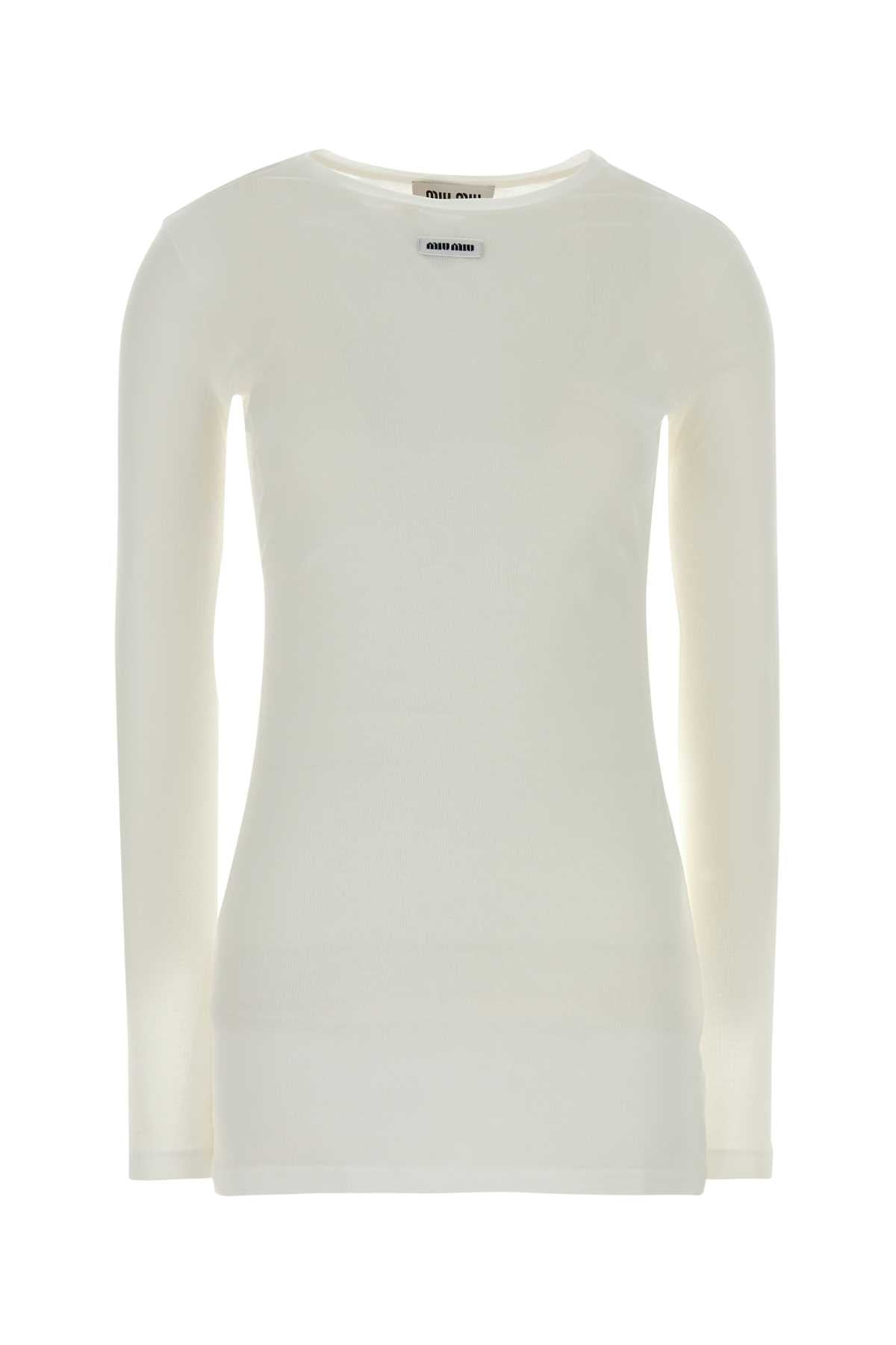 MIU MIU Women's Cotton Mini Dress with Logo Patch