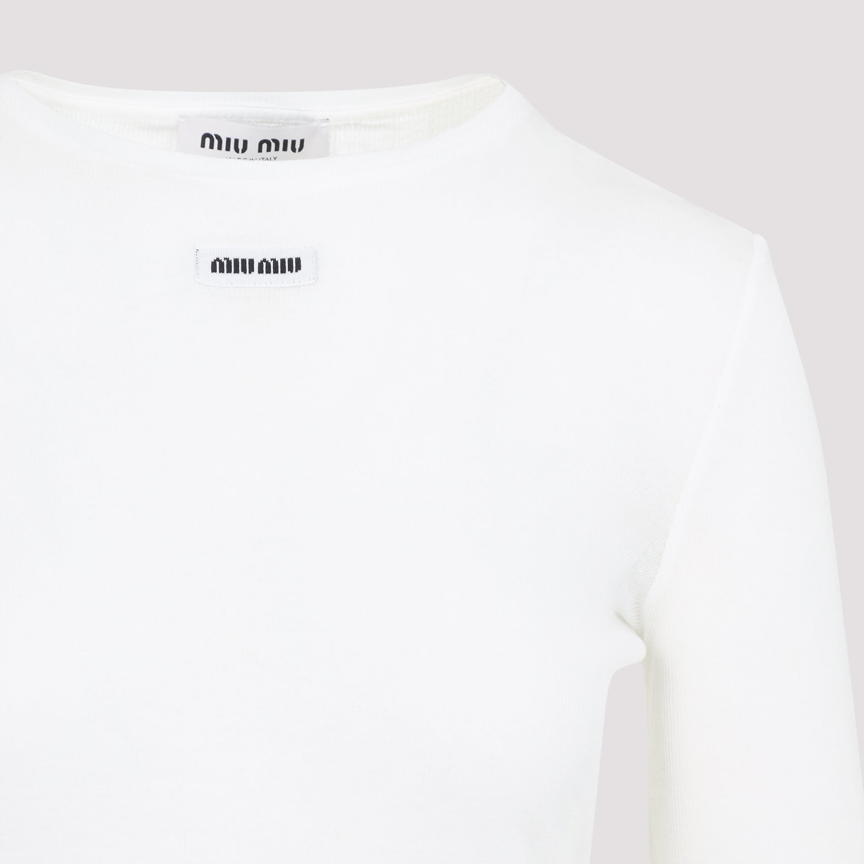 MIU MIU Women's Cotton Mini Dress with Logo Patch