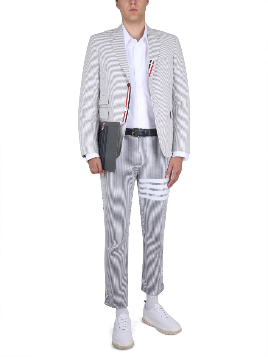 THOM BROWNE Classic Striped Jacket with Notched Lapels