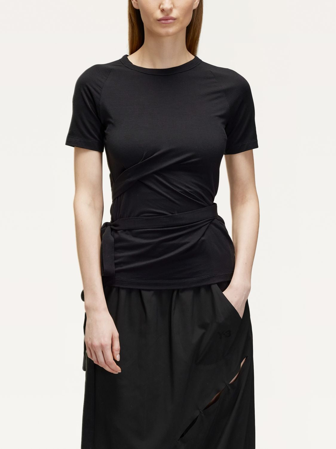 Y-3 Slim Fit T-Shirt with Laces - Size S