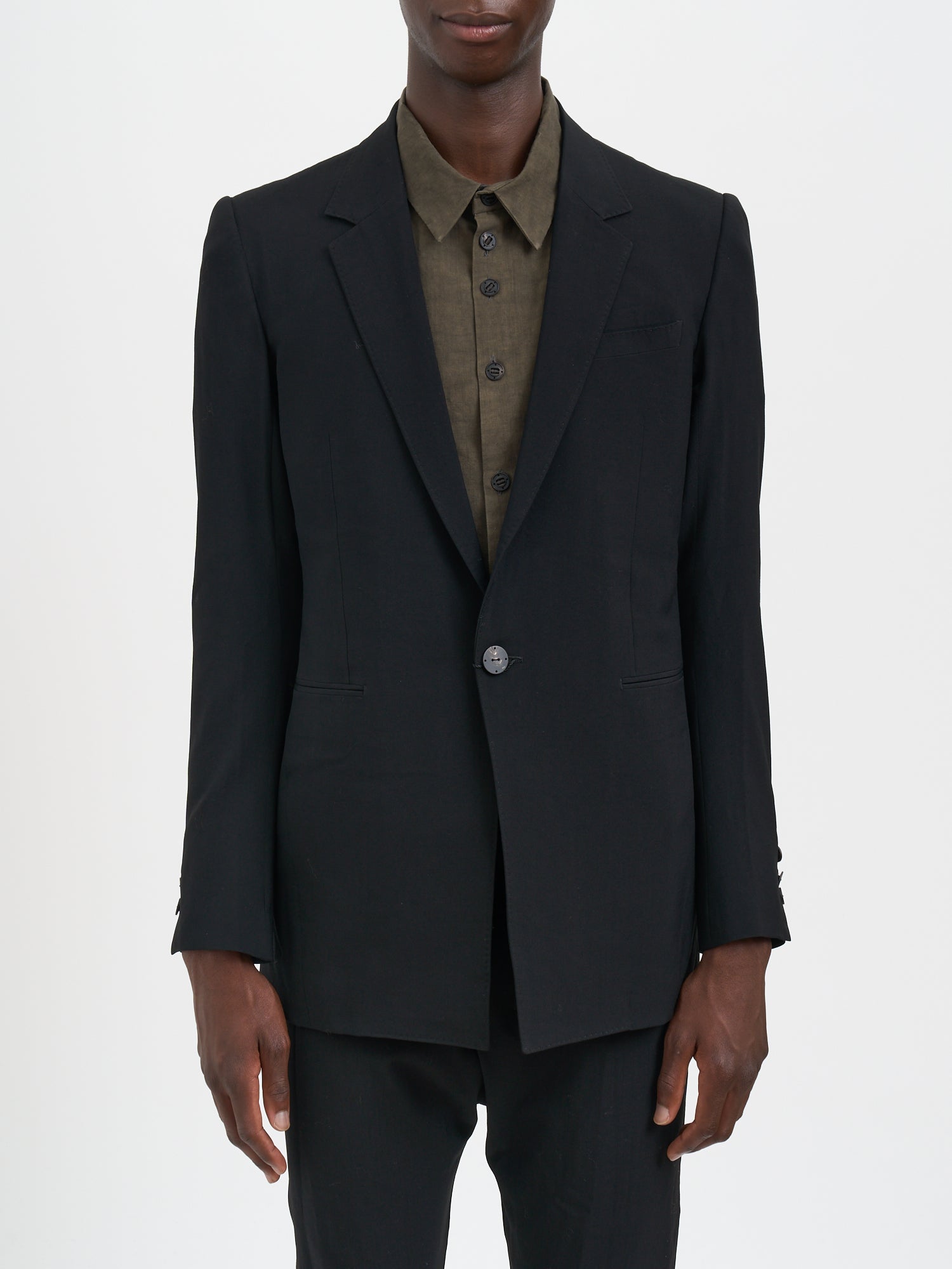 DEVOA Single-Breasted Wool Blazer - Size 3