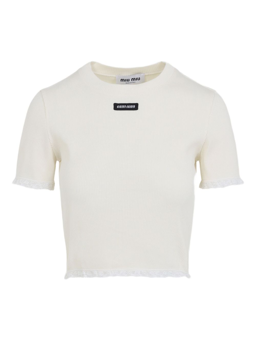 MIU MIU Natural Mini Top with Vivid Embroidered Channel