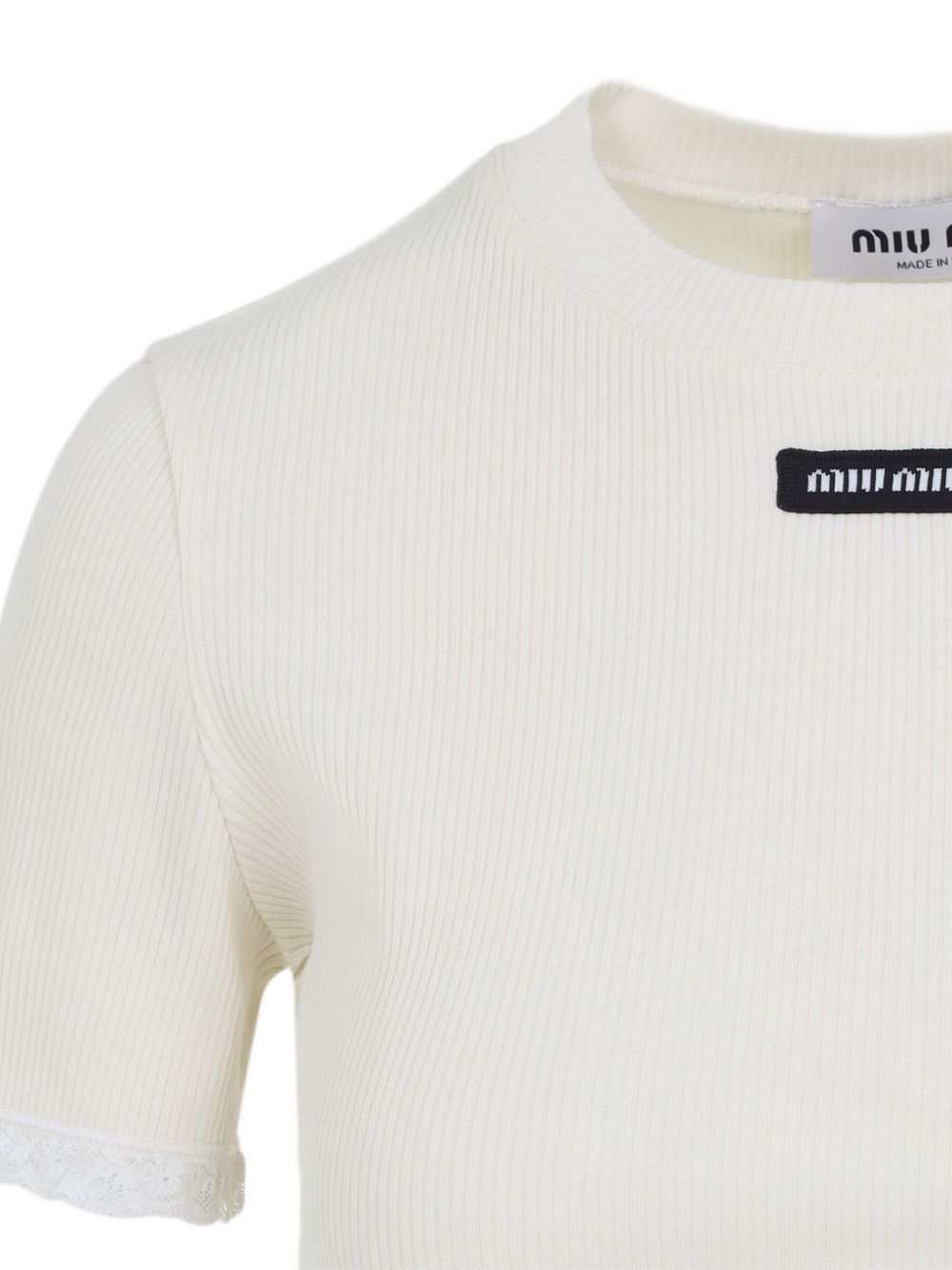 MIU MIU Natural Mini Top with Vivid Embroidered Channel