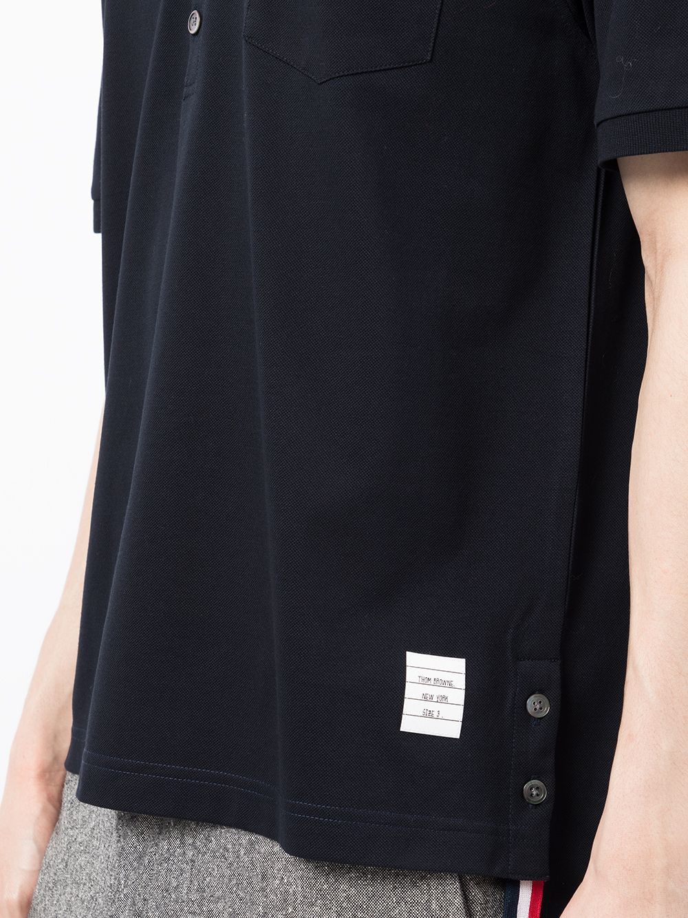THOM BROWNE Classic Pique Pocket Polo - Mini Fit