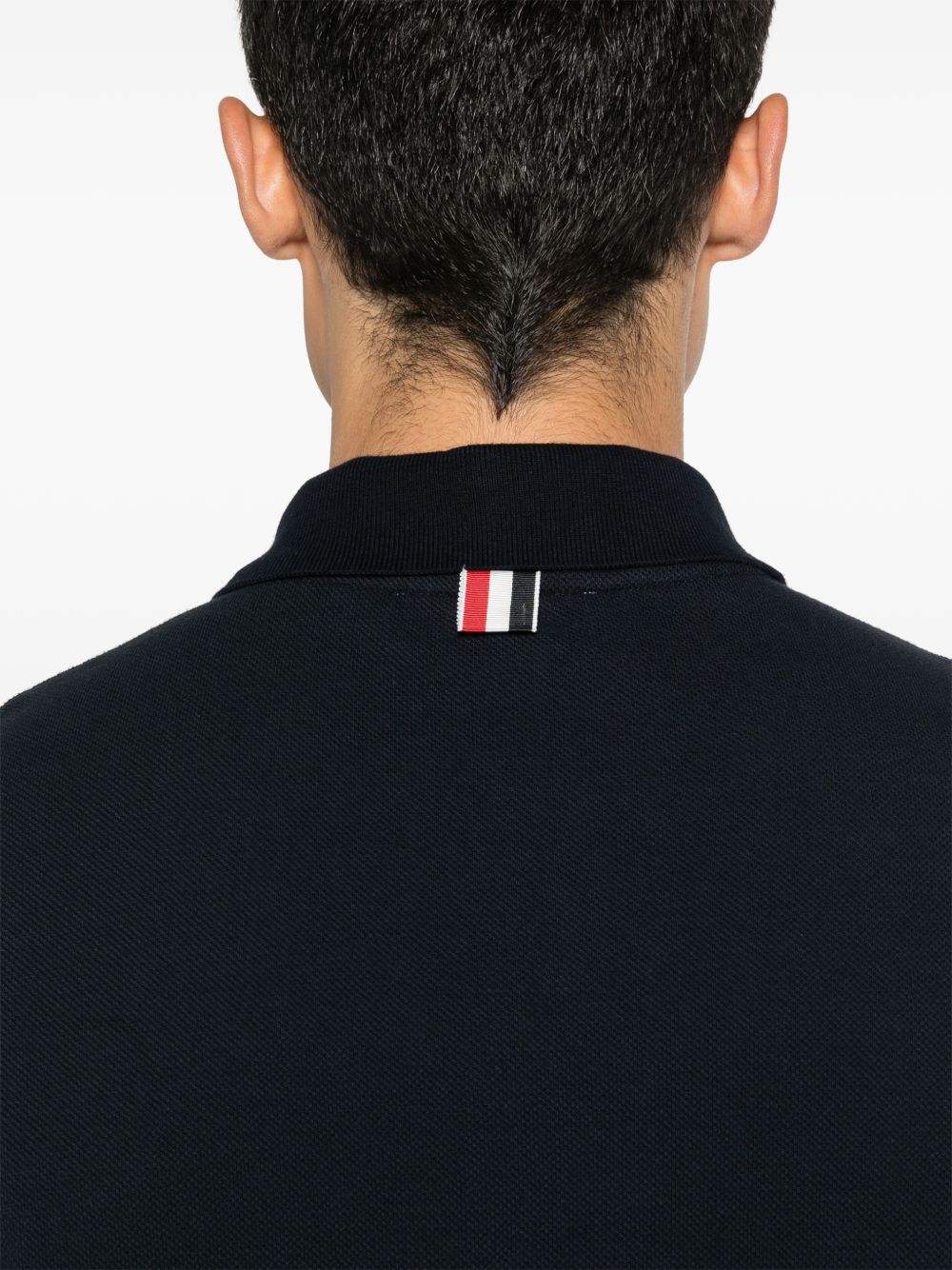 THOM BROWNE Men's Cotton Piqué Polo Shirt