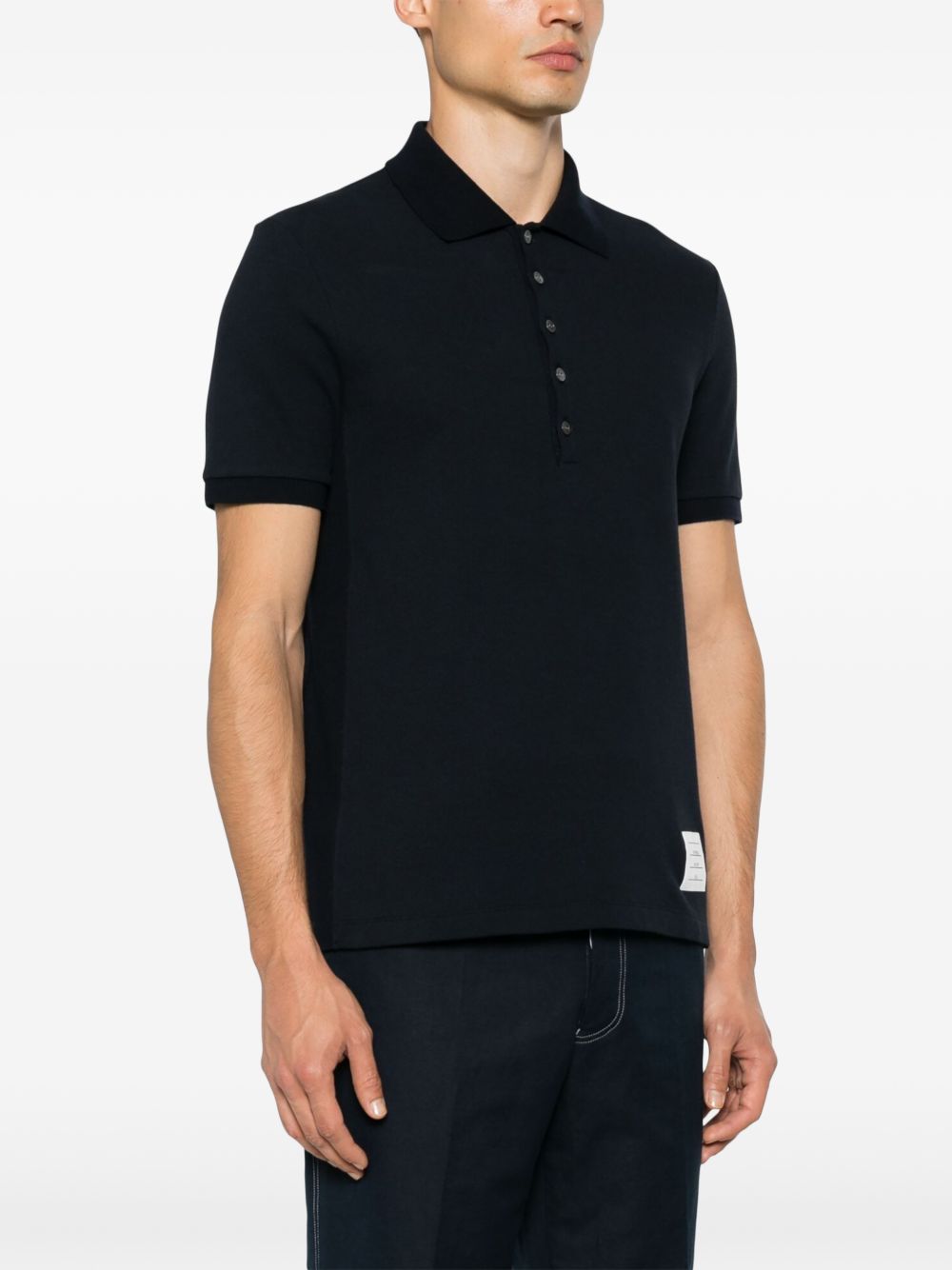 THOM BROWNE Men's Cotton Piqué Polo Shirt