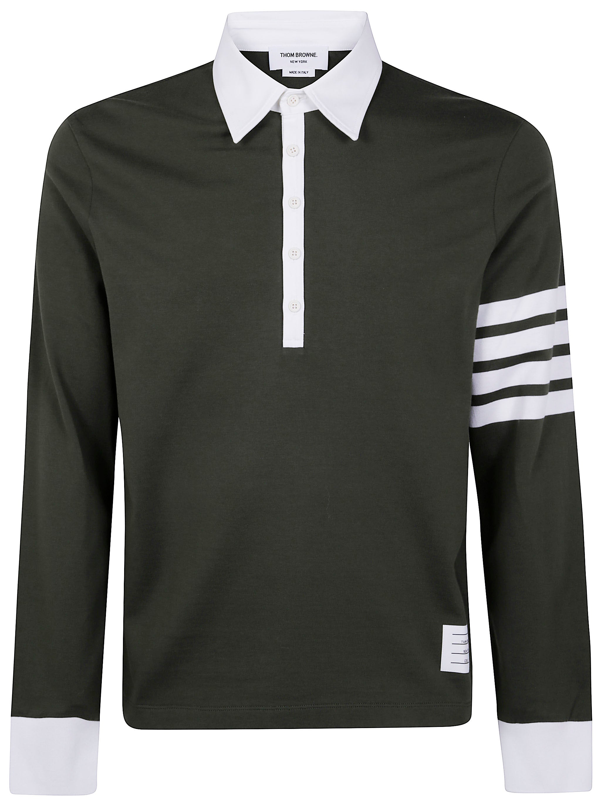 THOM BROWNE Classic Fit Long Sleeve Rugby T-Shirt with Eng 4 Bar