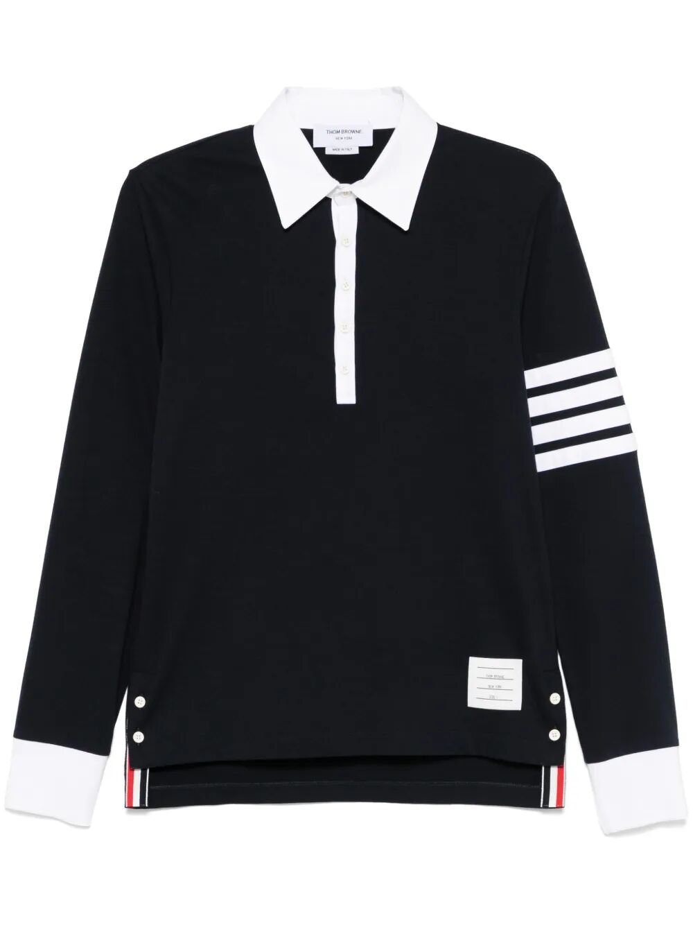 THOM BROWNE Classic Fit Long Sleeve Rugby T-Shirt with 4 Bar