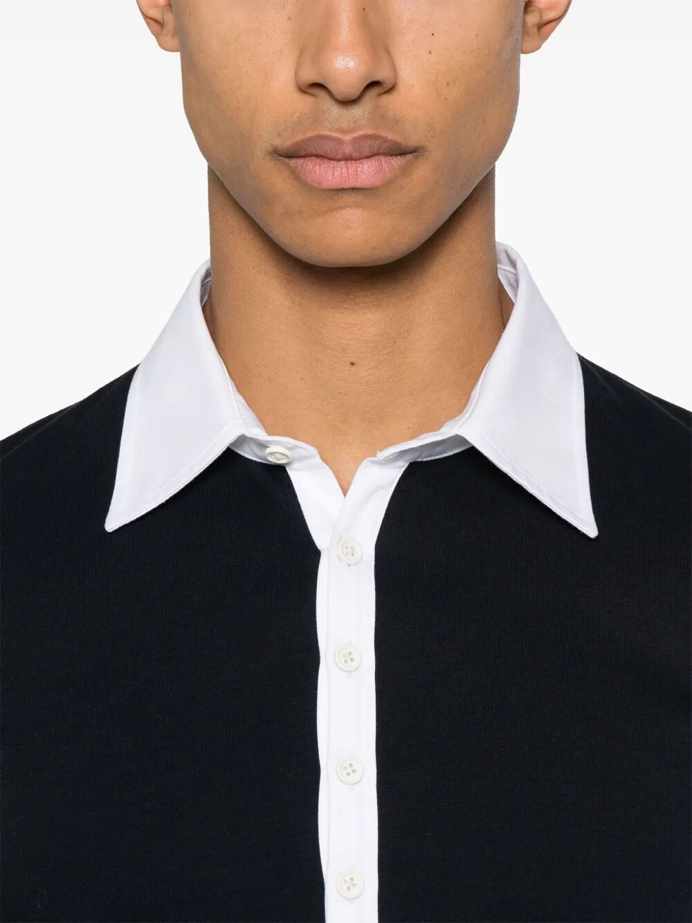 THOM BROWNE Classic Fit Long Sleeve Rugby T-Shirt with 4 Bar