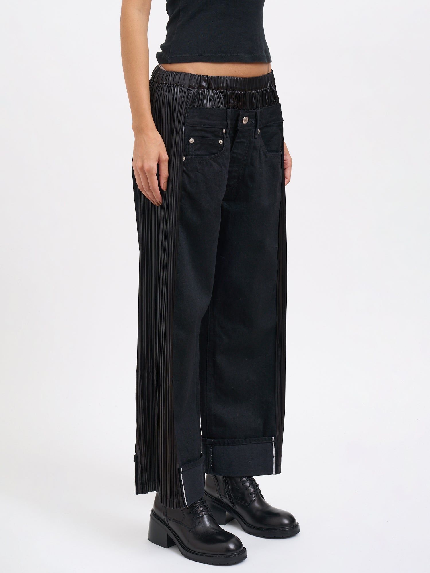 JUNYA WATANABE Pleated High-Waisted Denim Pants - Size S