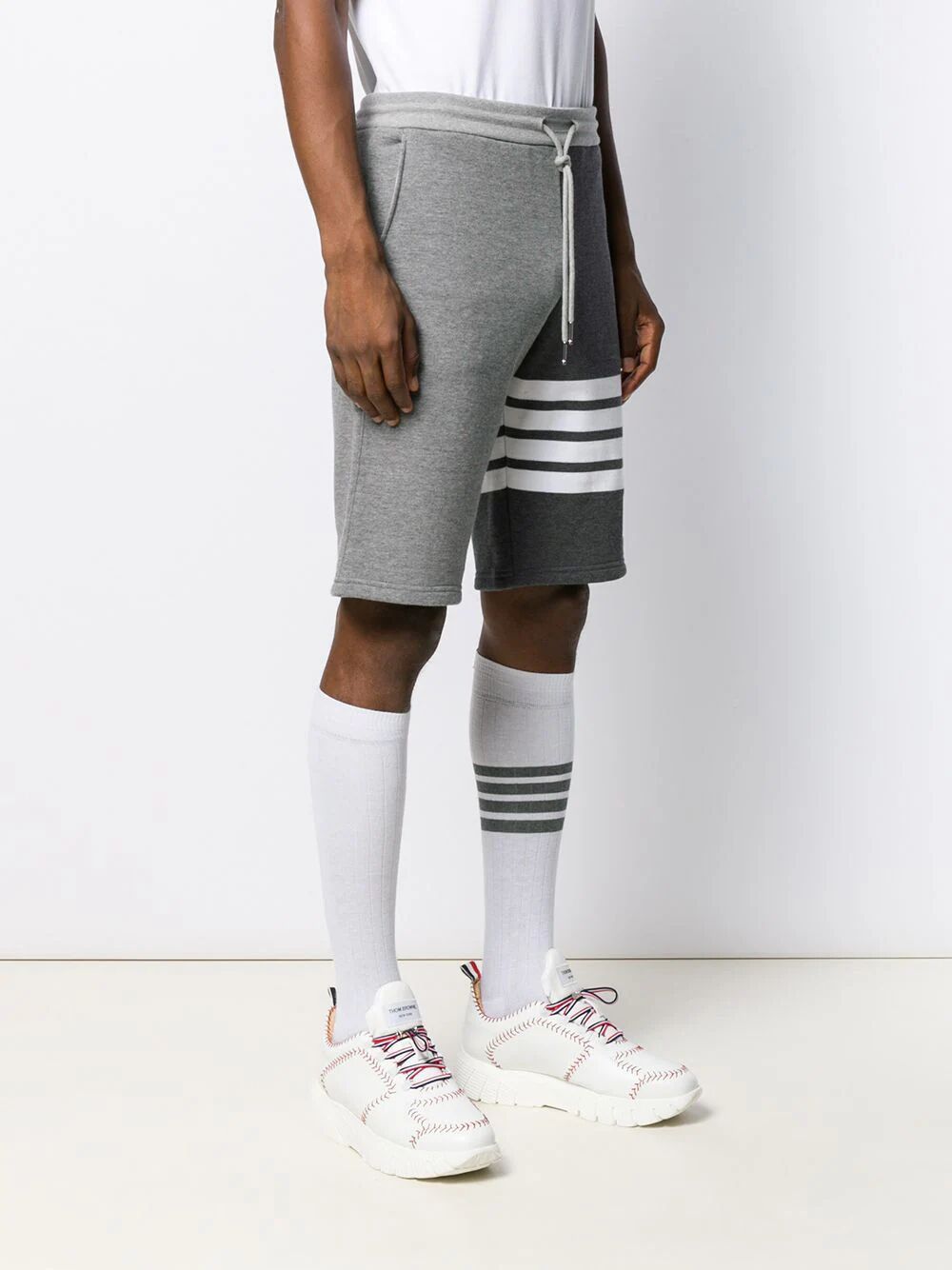 THOM BROWNE 4 Bar Stripe Tonal Track Shorts