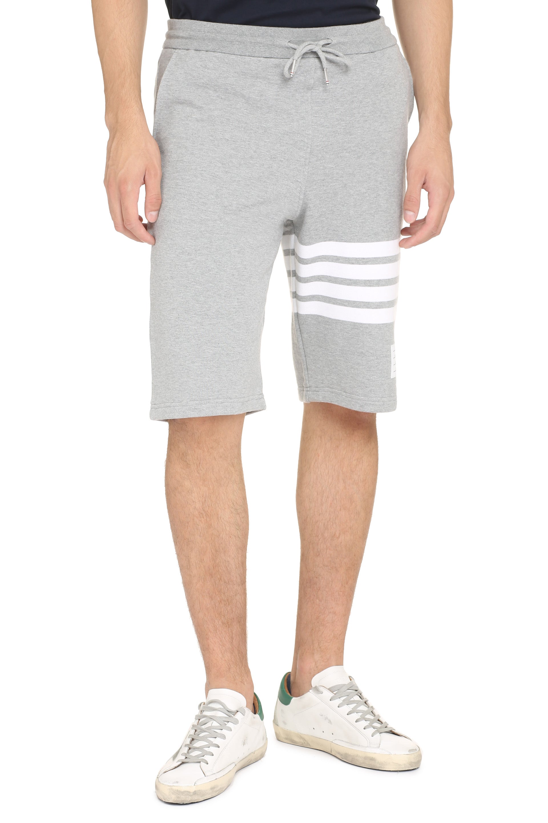 THOM BROWNE Men's Melange Cotton Bermuda Shorts - SS25