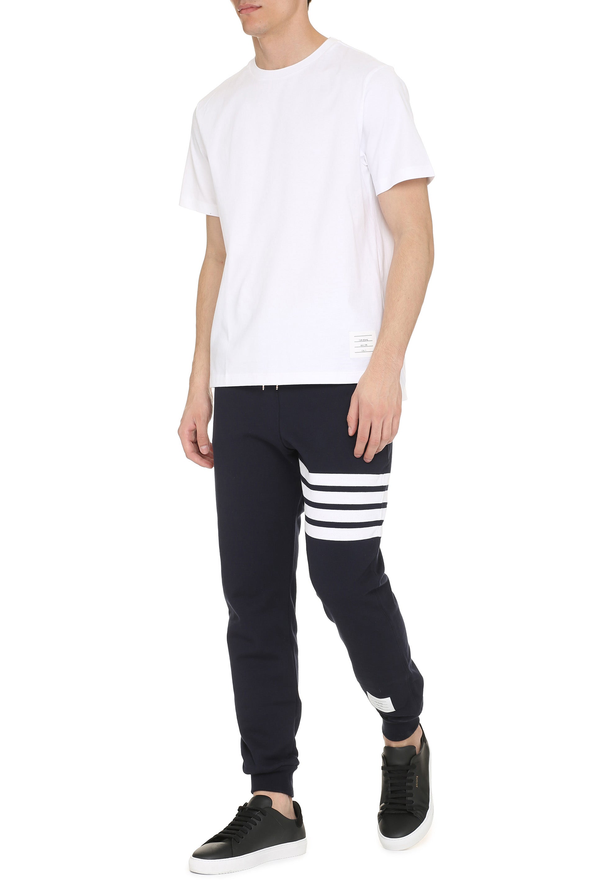 THOM BROWNE Side Slit Relaxed Short Sleeve Tee