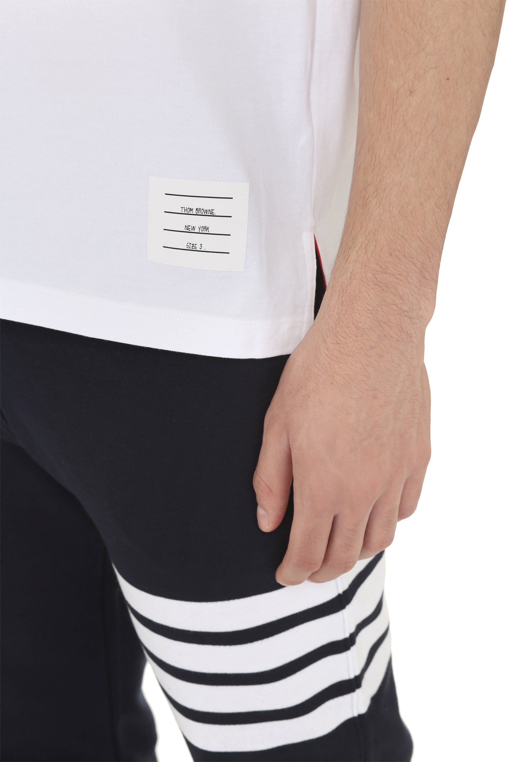 THOM BROWNE Side Slit Relaxed Short Sleeve Tee