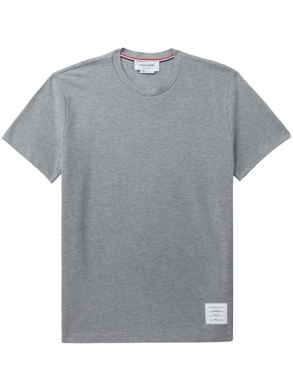THOM BROWNE Men's Signature Crew Neck T-Shirt with 4-Bar Stripe Logo