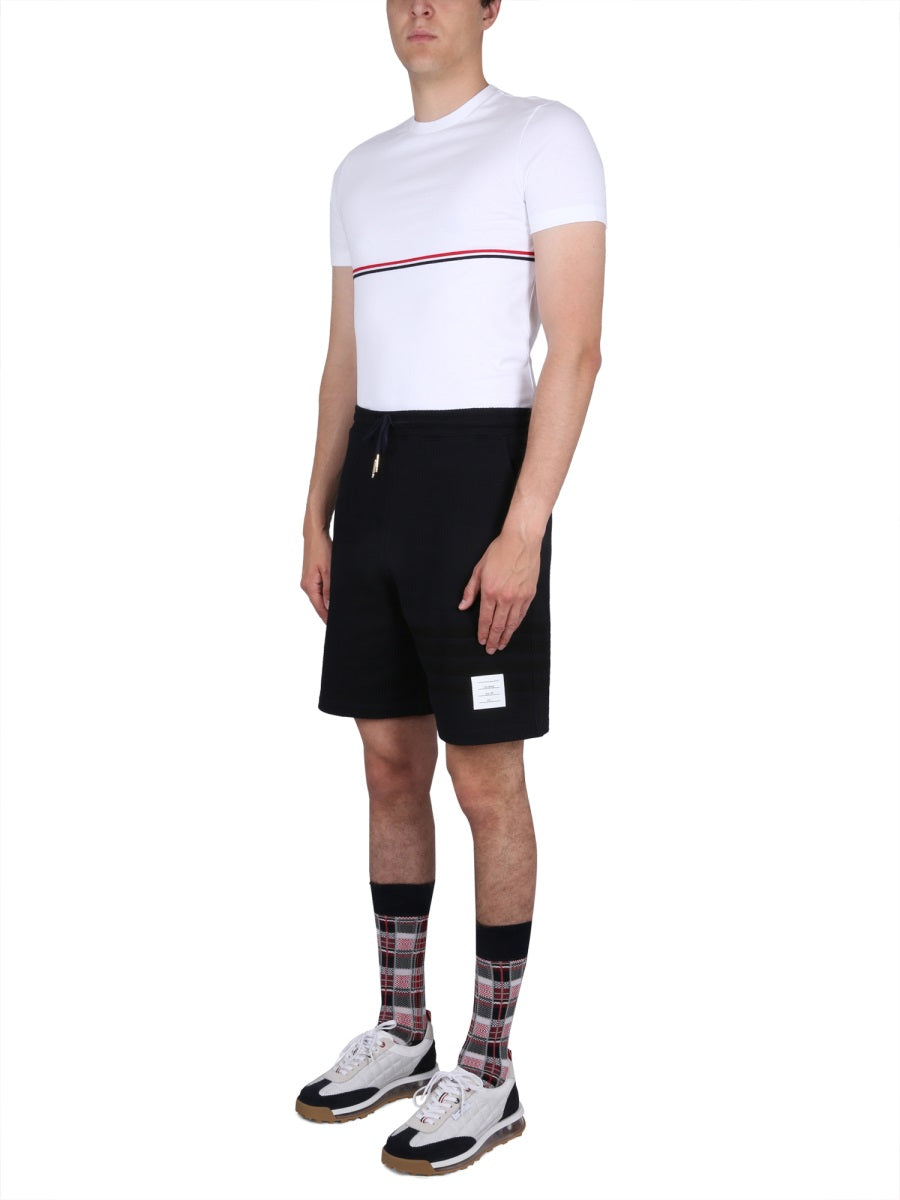 THOM BROWNE Slim Fit Stripe T-Shirt - Size 10