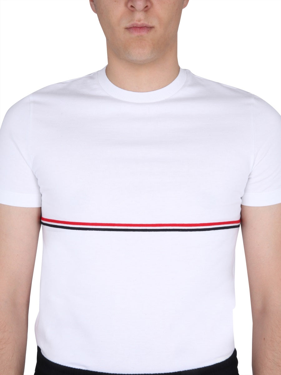 THOM BROWNE Slim Fit Stripe T-Shirt - Size 10
