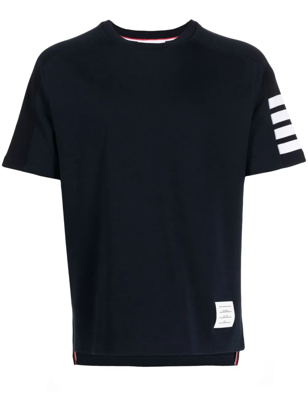 THOM BROWNE Short Sleeve Tee with 4 Bar Stripe - SS26 Collection