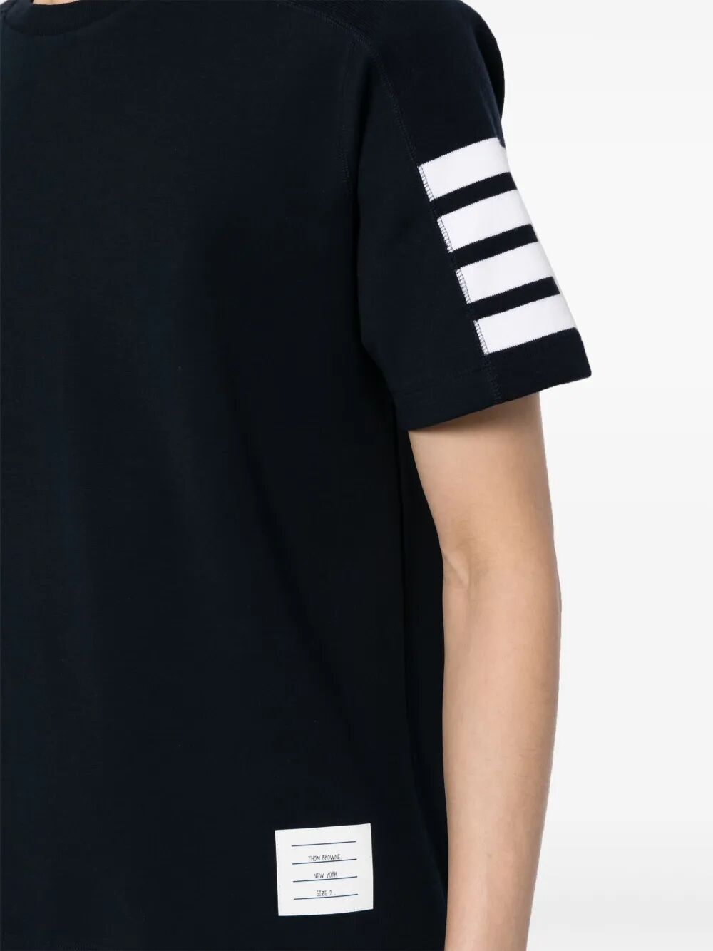 THOM BROWNE Short Sleeve Tee with 4 Bar Stripe - SS26 Collection