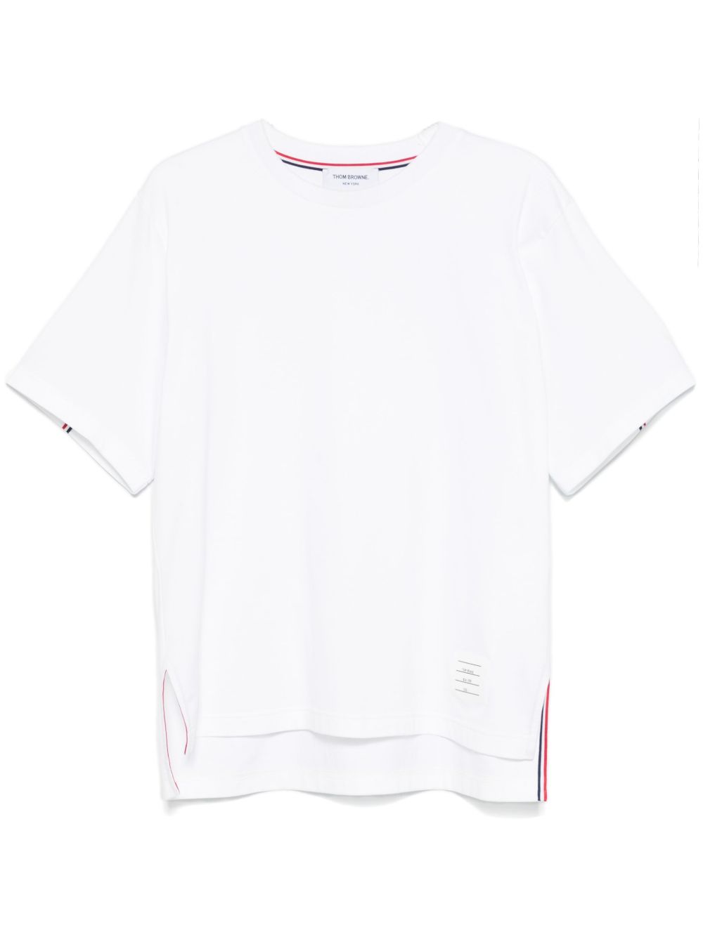 THOM BROWNE Oversized Cotton T-Shirt with Signature Detailing