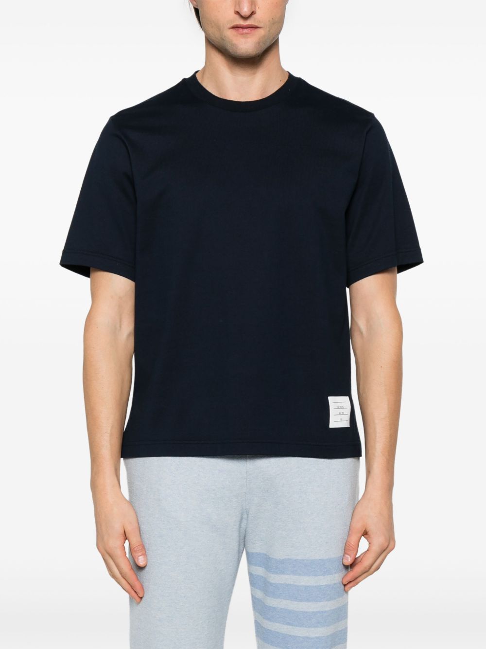 THOM BROWNE Oversized Classic Cotton T-Shirt with Signature Detailing