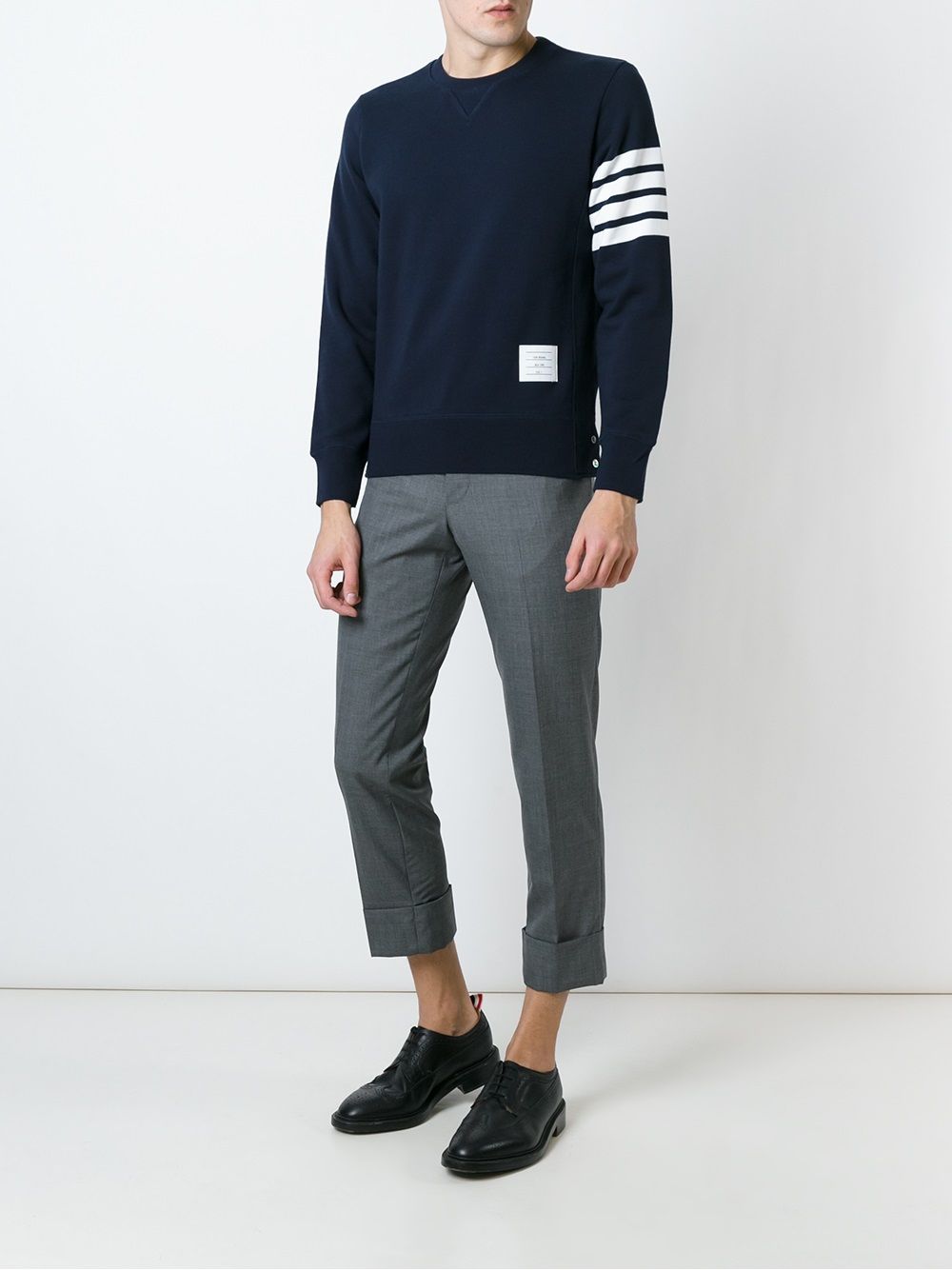 THOM BROWNE Classic Loopback Sweatshirt with Engineered 4 Bar - Men
