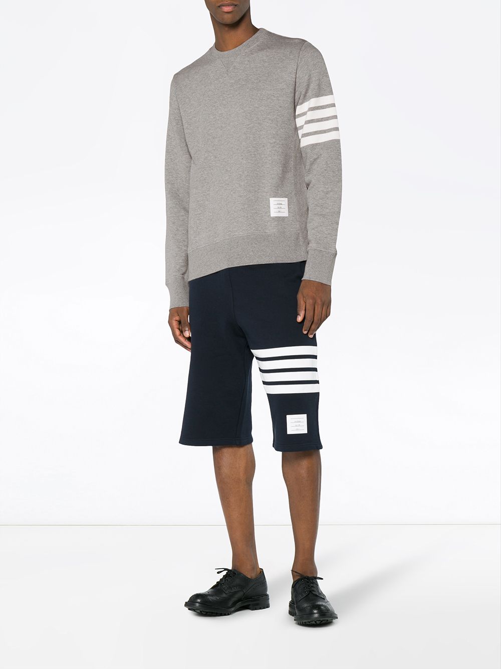 THOM BROWNE Crewneck Sweatshirt with 4-Bar Stripe