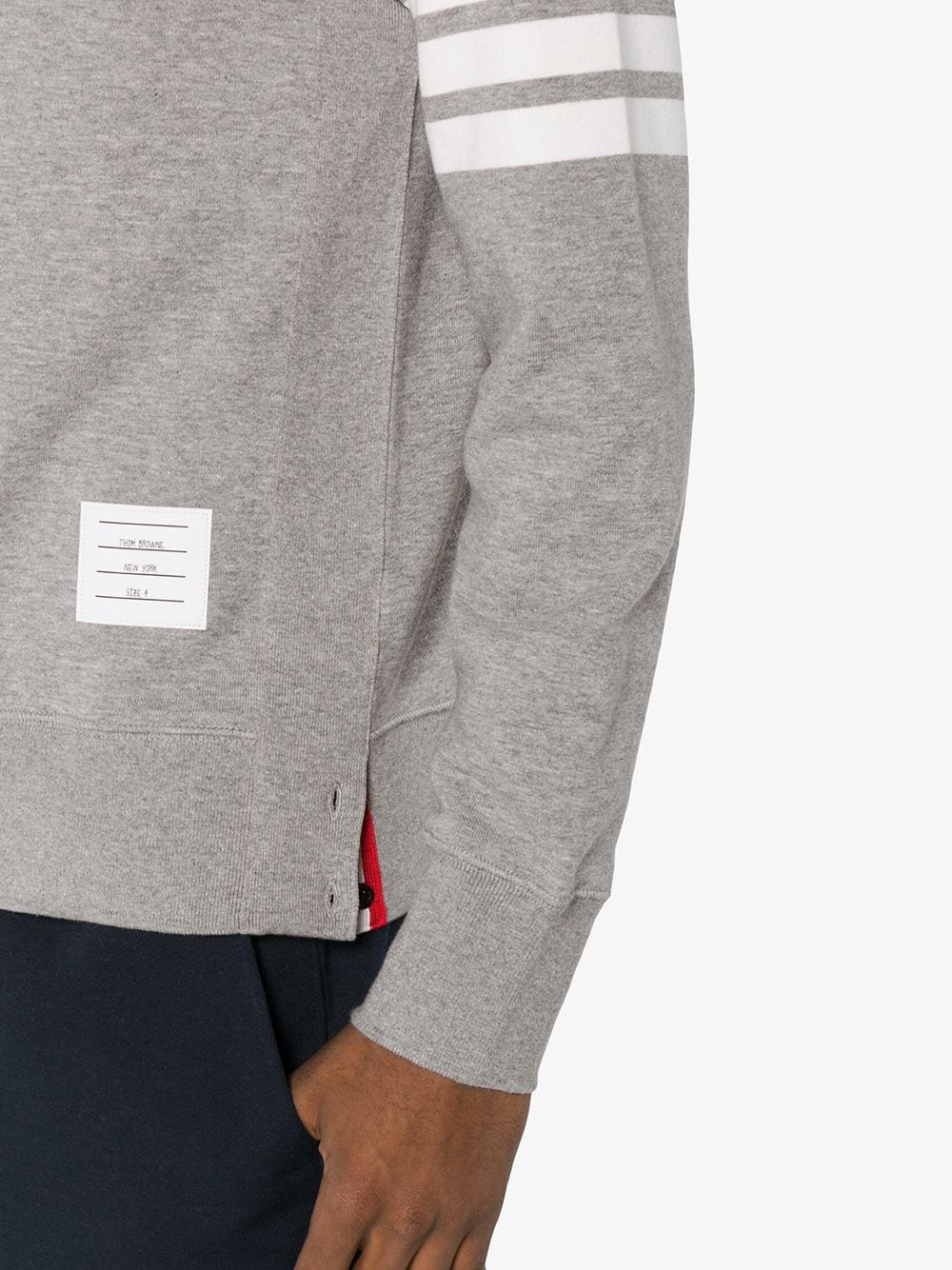 THOM BROWNE Crewneck Sweatshirt with 4-Bar Stripe