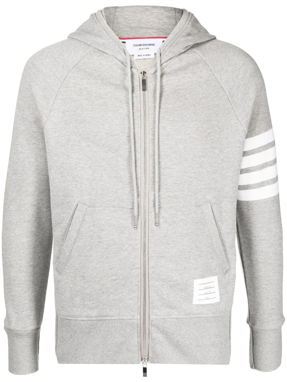 THOM BROWNE Classic Full Zip Hoodie with Engineered 4 Bar