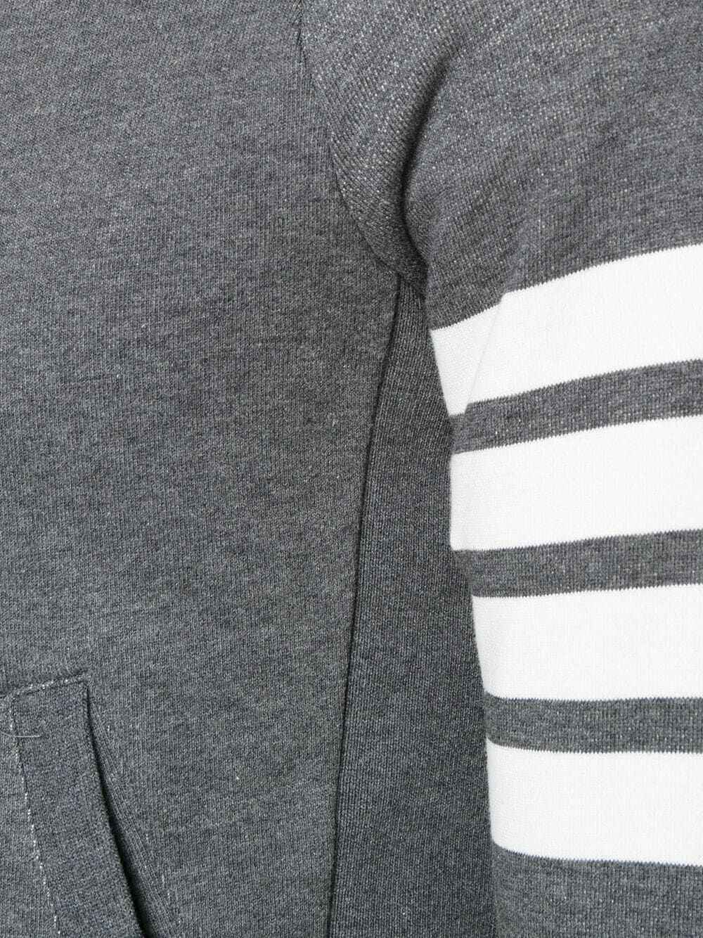 THOM BROWNE Logo Patch Stripe Detail Hoodie - Men's
