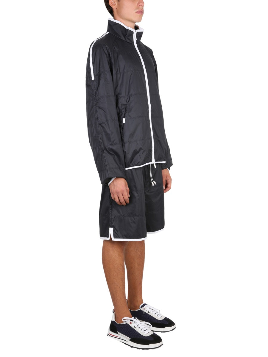 THOM BROWNE Ripstop Sports Jacket with High Neck Design