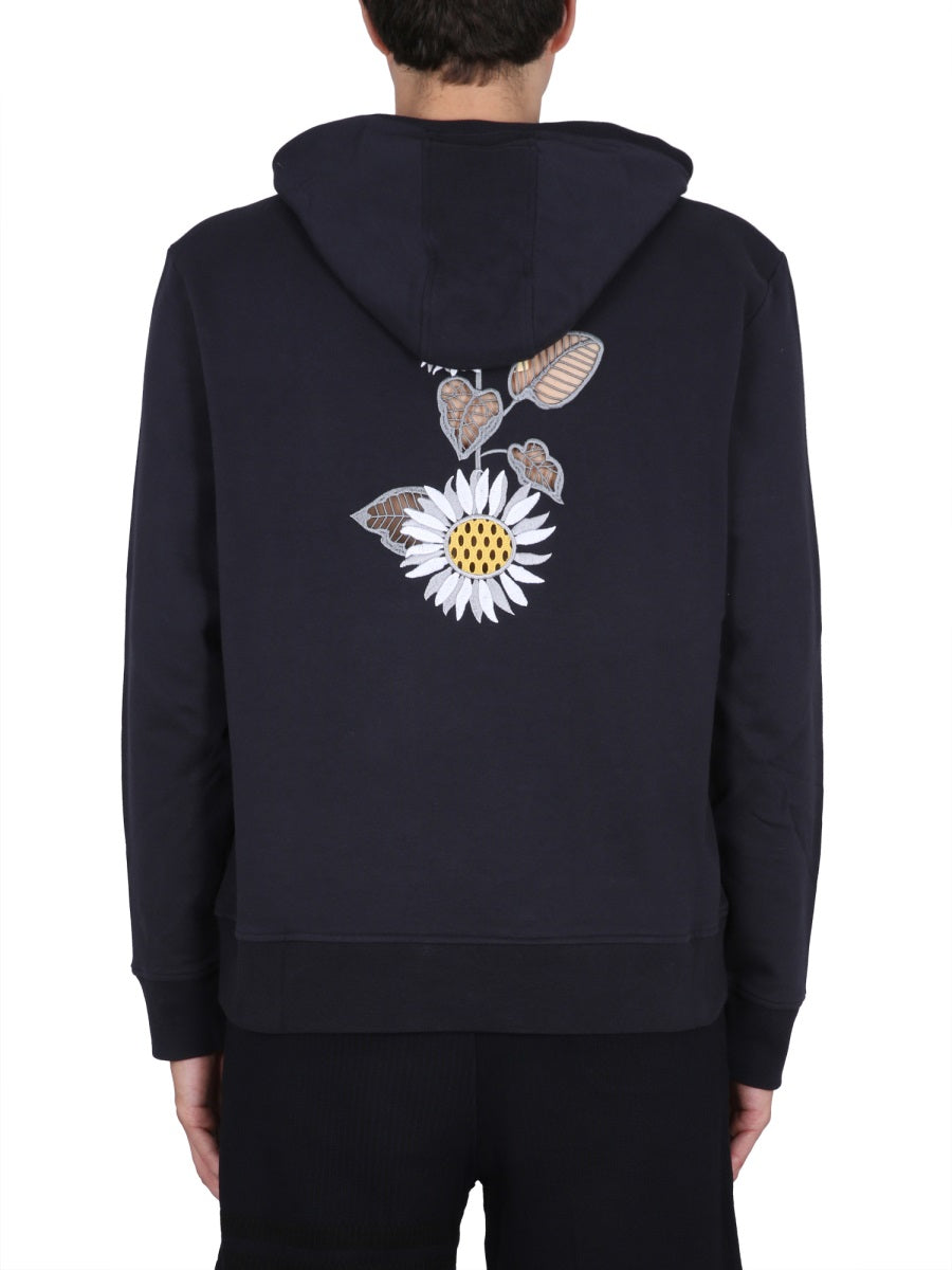 THOM BROWNE Embroidered Hooded Sweatshirt for Men