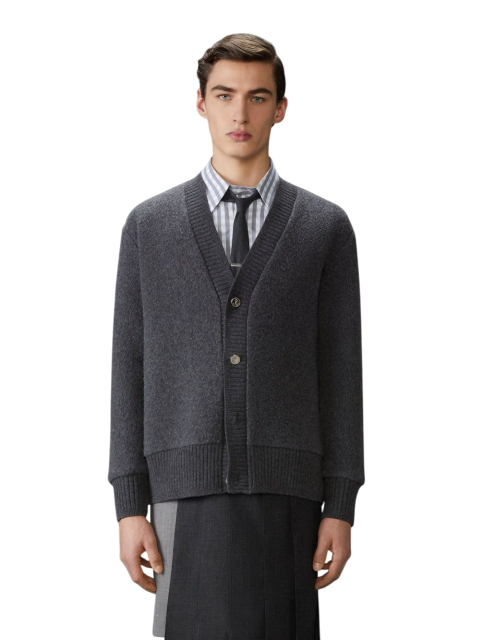 THOM BROWNE Oversized V-Neck Cardigan for Men