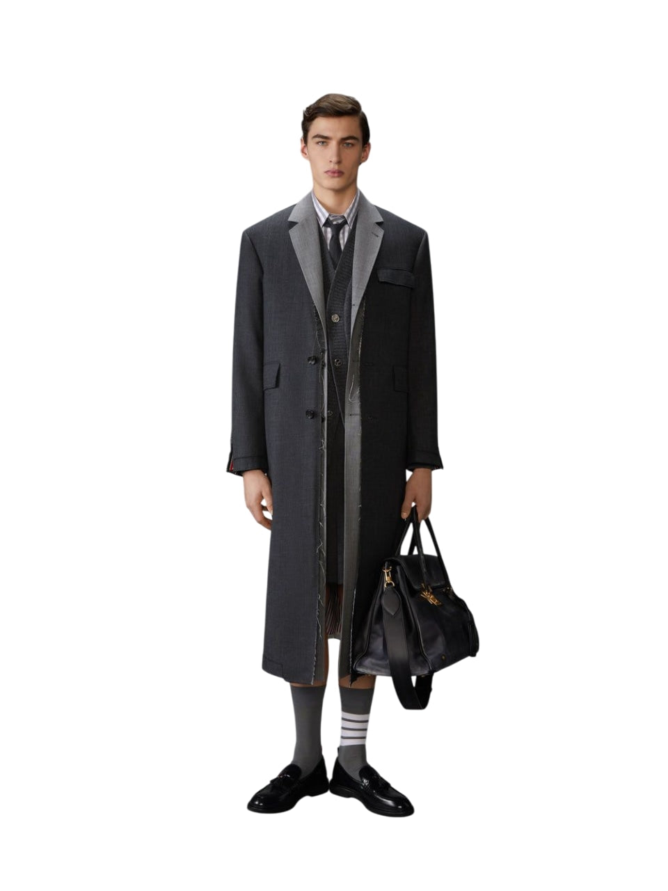 THOM BROWNE Oversized V-Neck Cardigan for Men