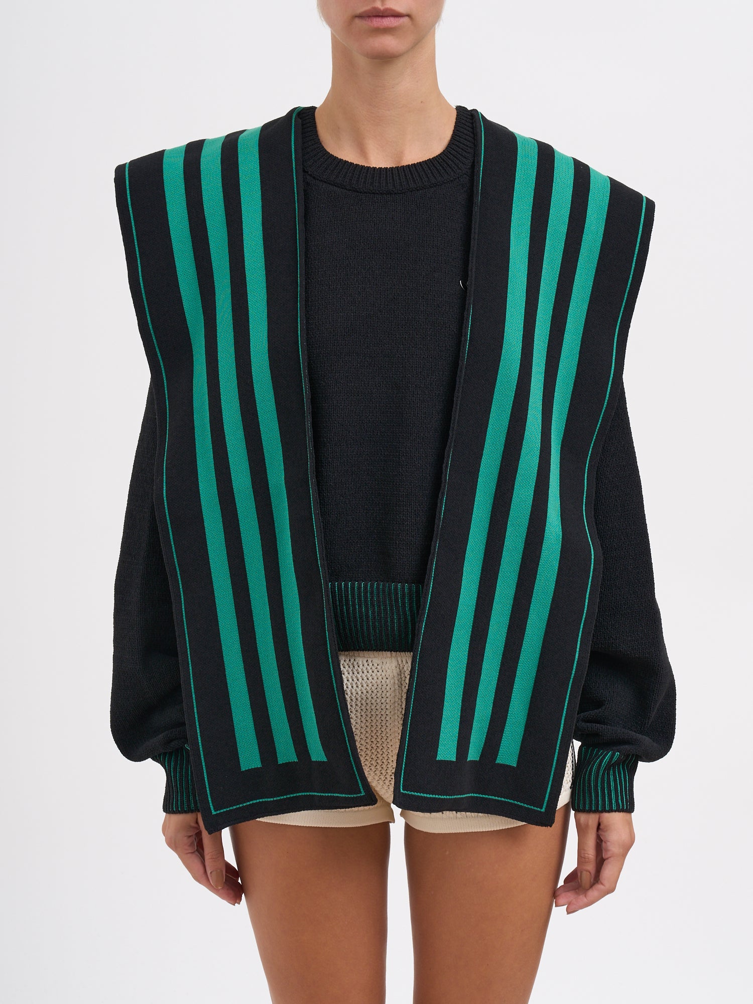 ADIDAS ORIGINALS Oversized Knit Sweatshirt with Scarf and Hood - Size S