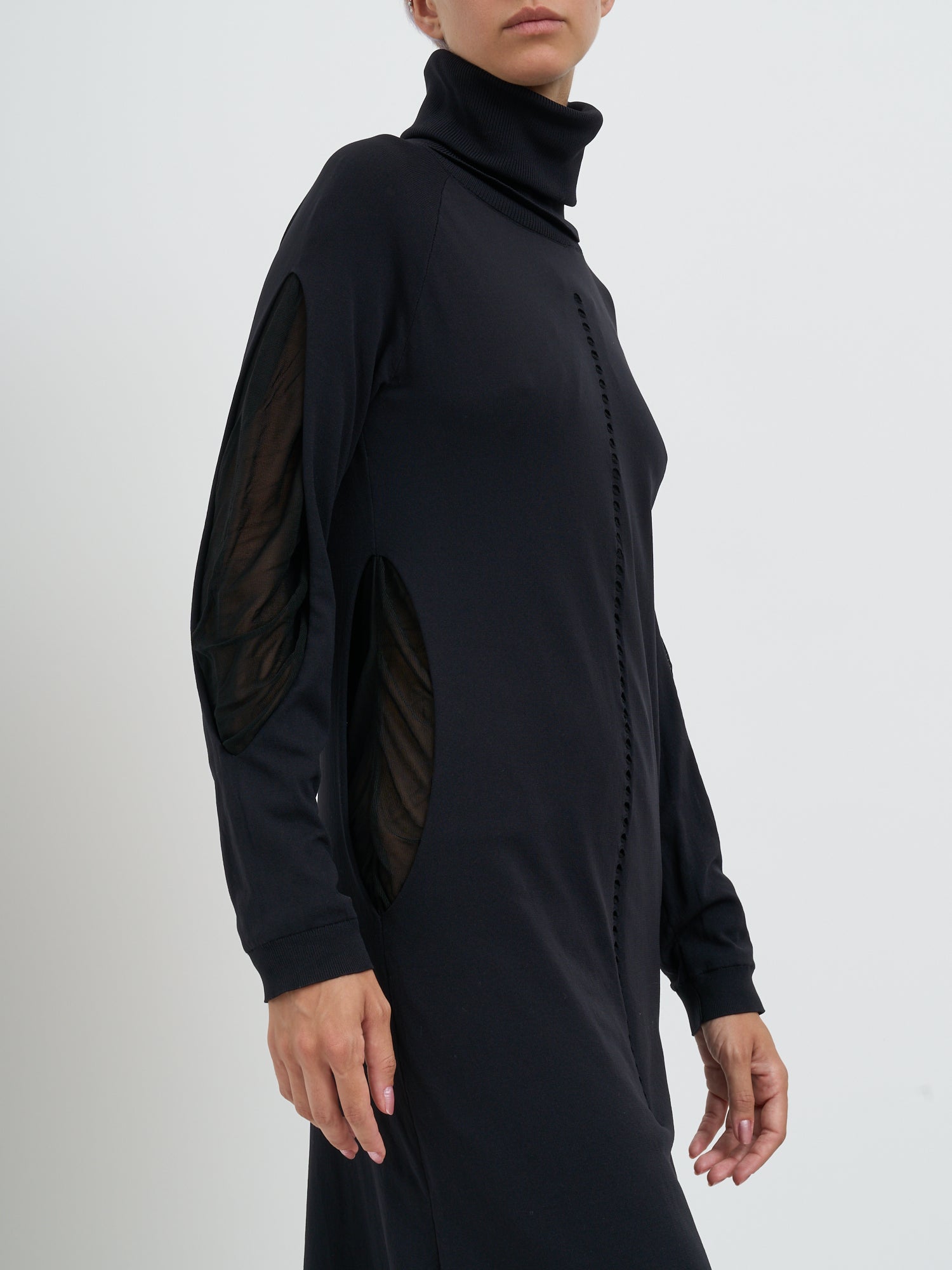 Y-3 Hooded Knit Dress with Fitted Silhouette