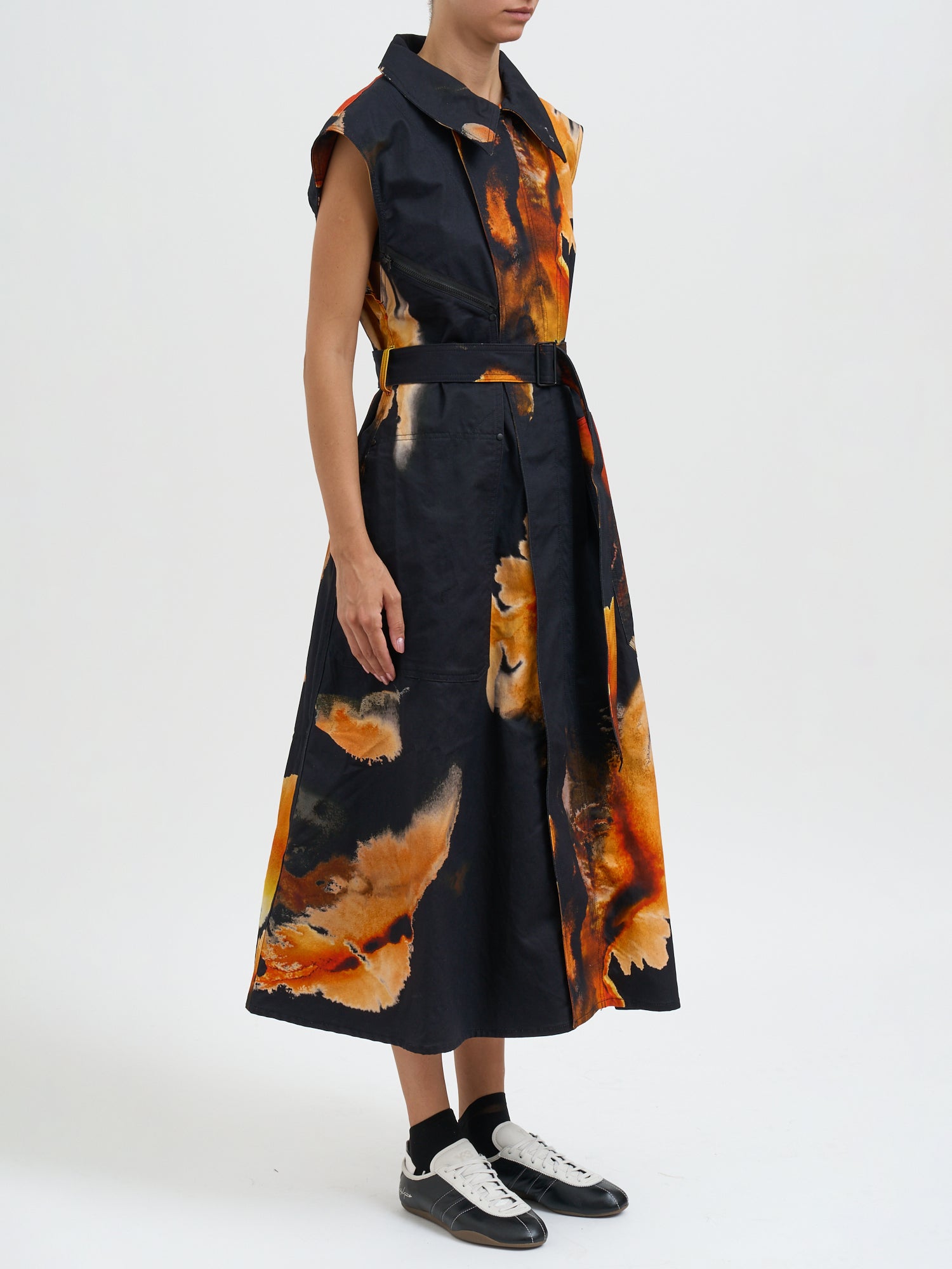 Y-3 Sleeveless Cotton Dress with Waistband for Women - FW25