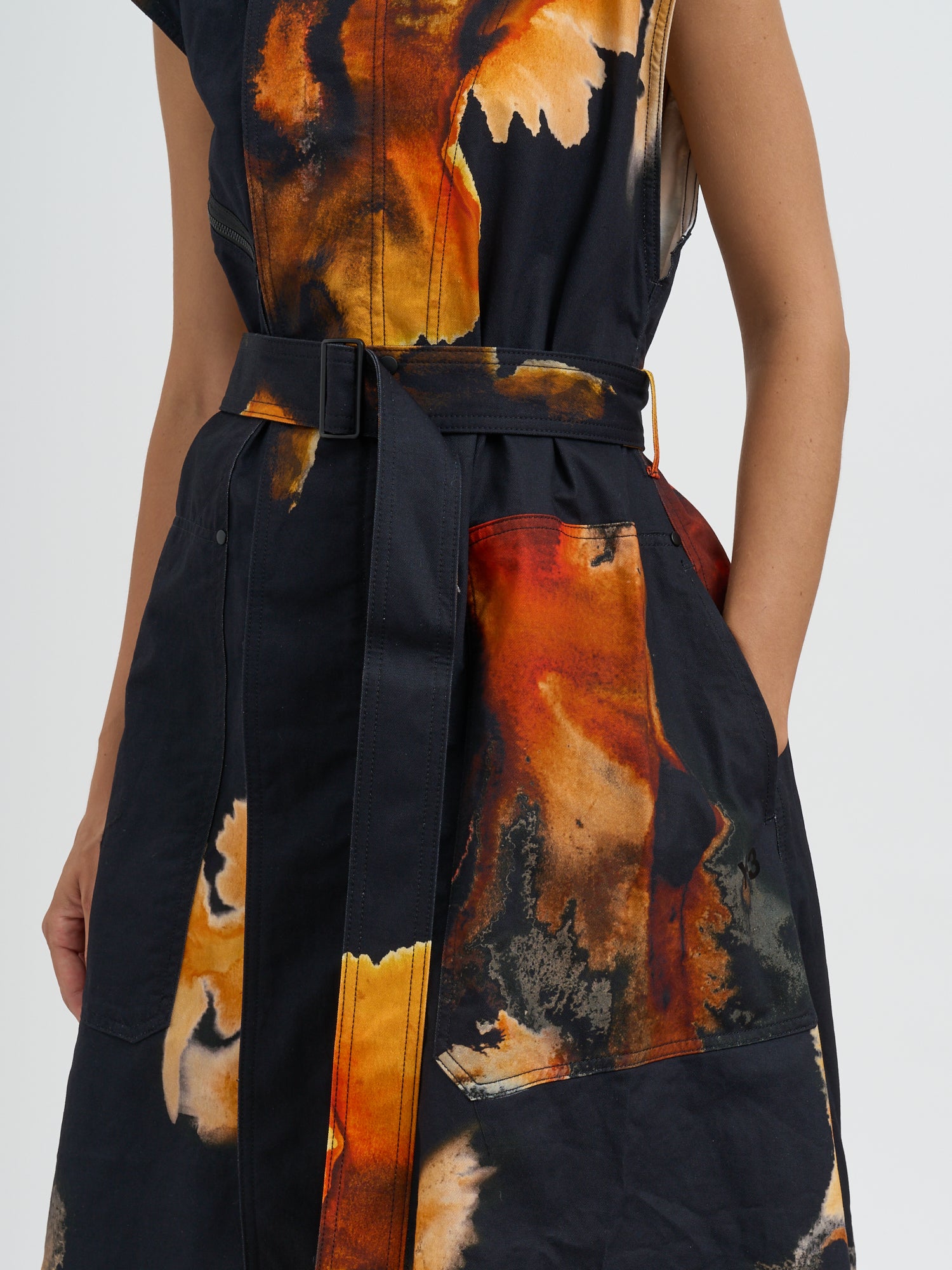 Y-3 Sleeveless Cotton Dress with Waistband for Women - FW25