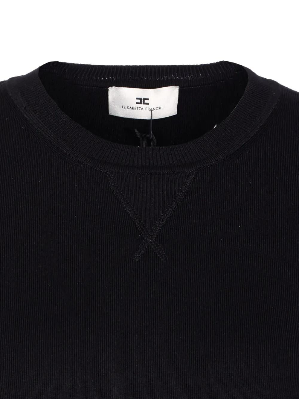 ELISABETTA FRANCHI Crew-Neck Logo Sweatshirt for Women