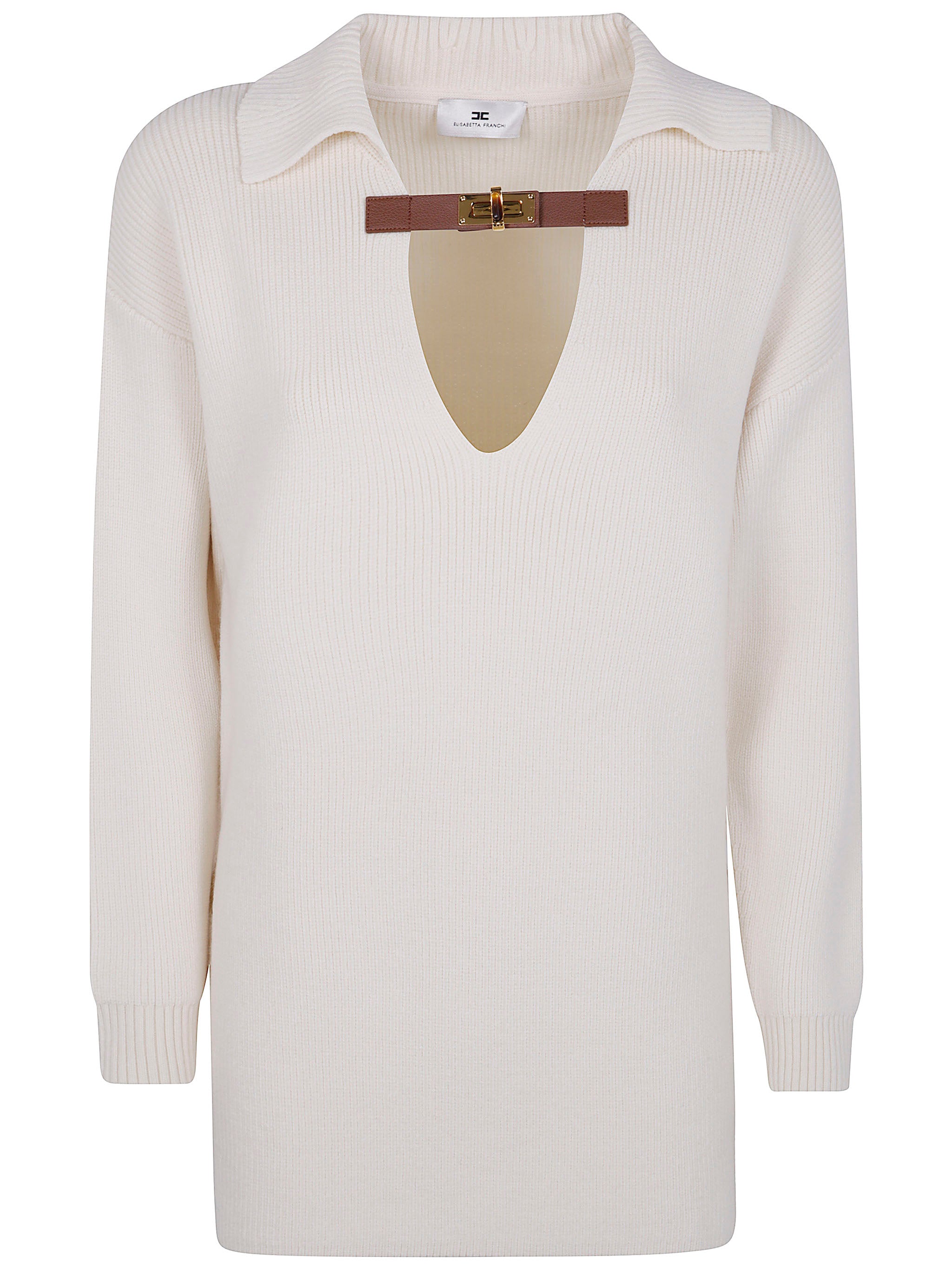 ELISABETTA FRANCHI Polo Neck Sweater for Women - FW25 Collection