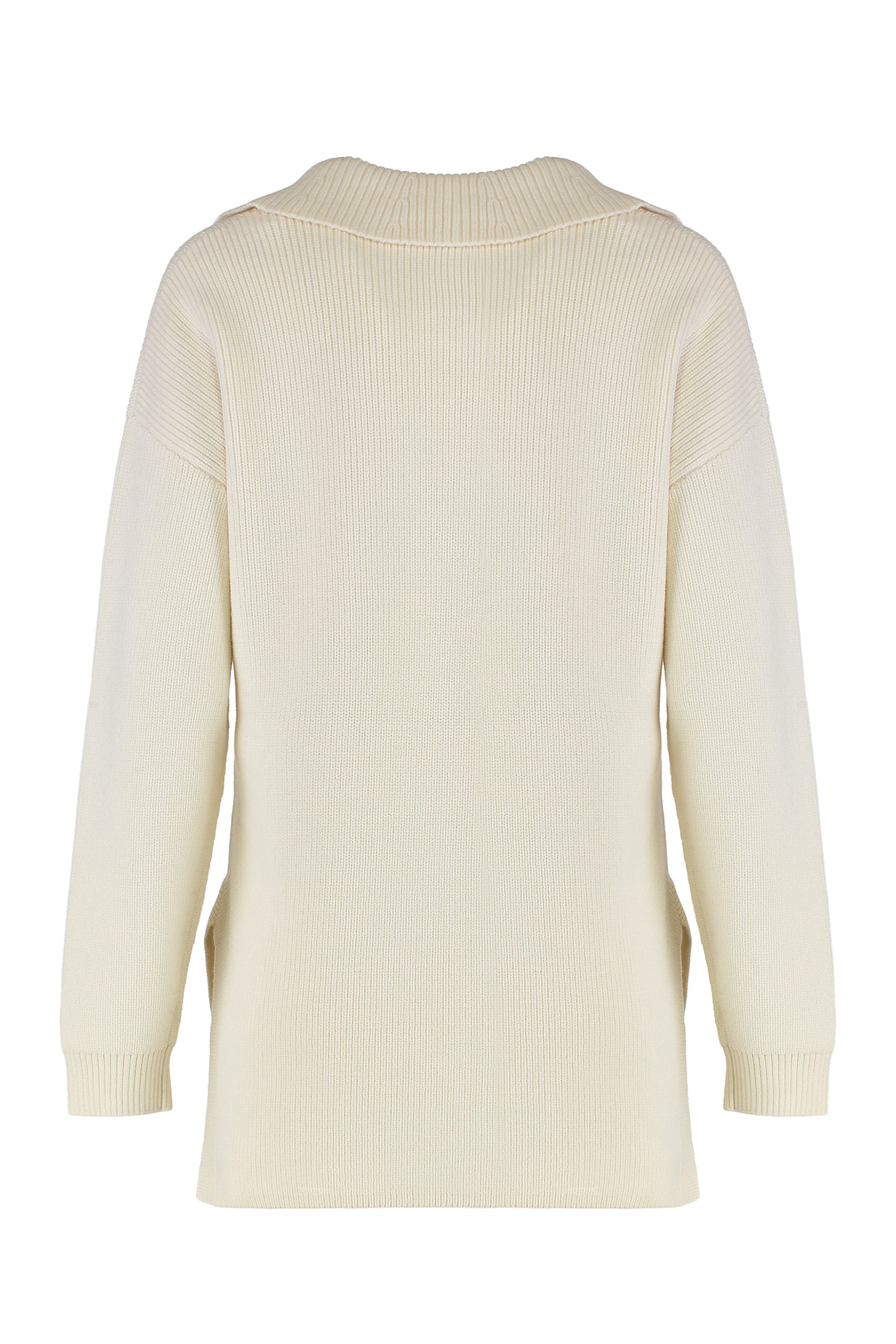 ELISABETTA FRANCHI Mixed Wool Sweater with Jewel Strap